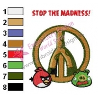 Angry Birds Peace Embroidery Design